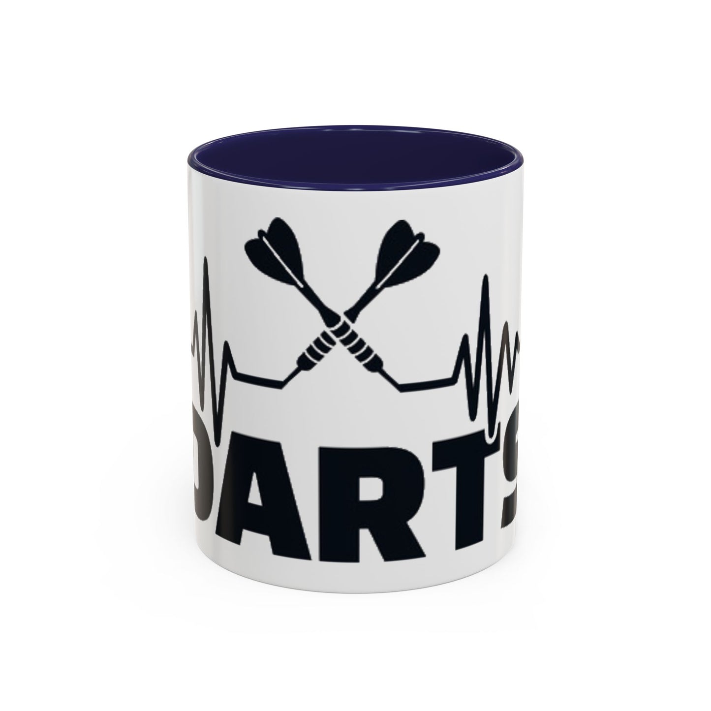 Darts Heartbeat Accent Coffee Mug — Darts Player Gift (310 ml)