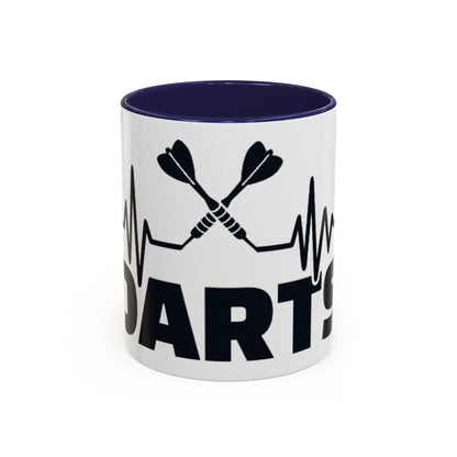 Darts Heartbeat Accent Coffee Mug — Darts Player Gift (310 ml)