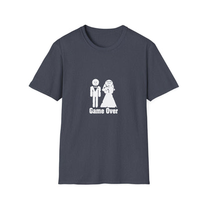 Game Over Wedding T‑Shirt — Funny Bride & Groom Engagement Shirt
