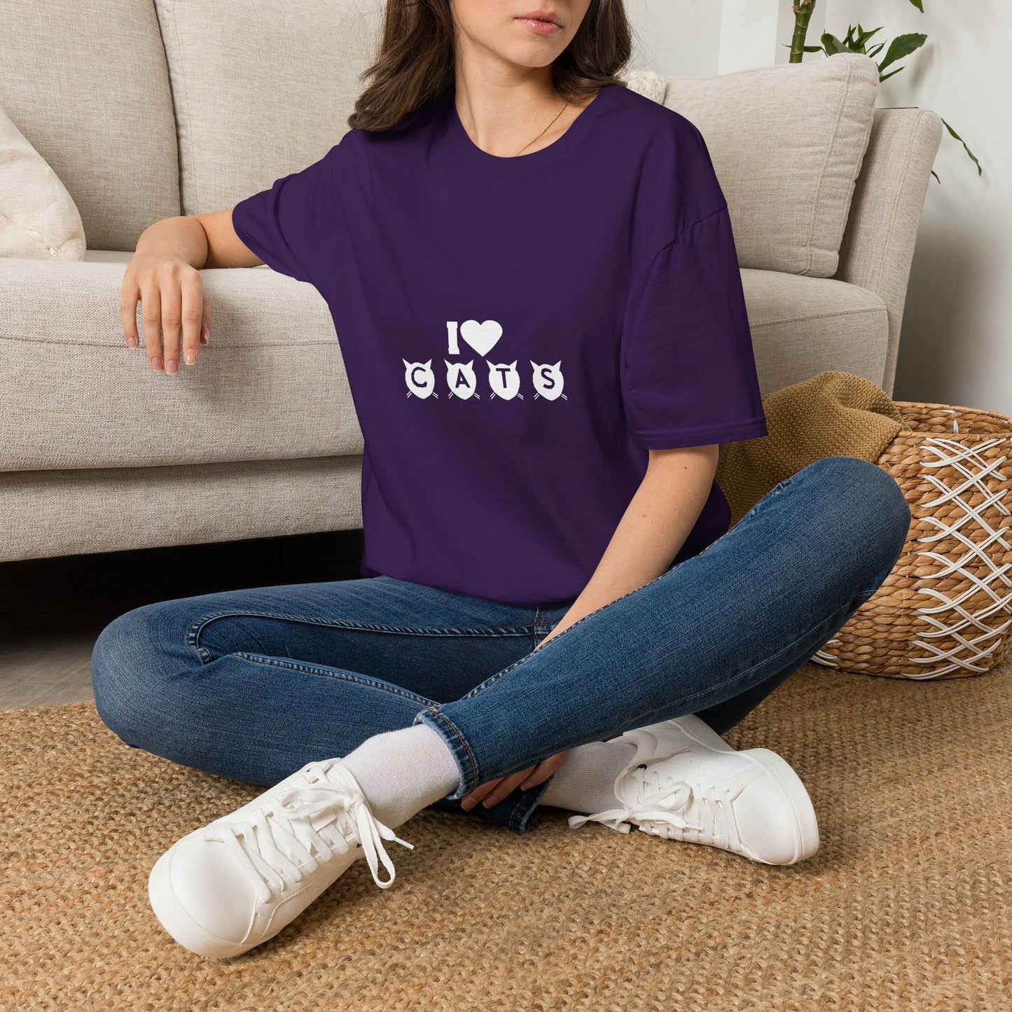 I  Cats T-Shirt – Cute Cat Silhouette Love Tee for Cat Lovers