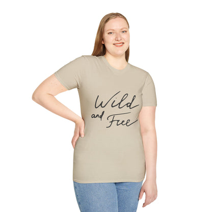 Wild and Free T-Shirt — Casual Script Tee for Adventurous Spirits