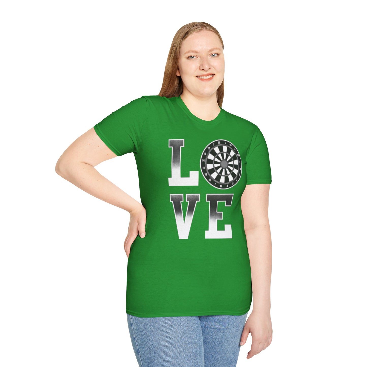 Darts Love T-Shirt — "LOVE" with Dartboard Graphic