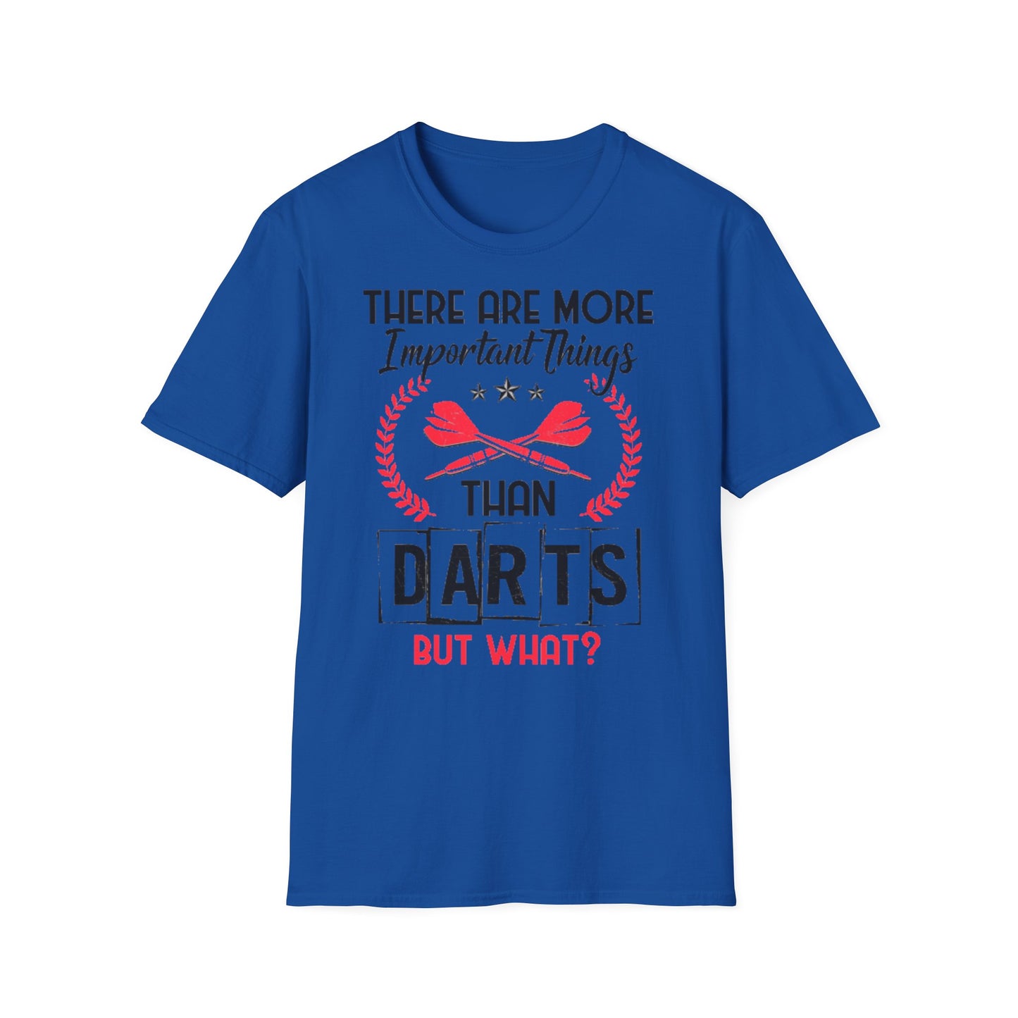 Darts T-Shirt — "There Are More Important Things Than Darts But What?"