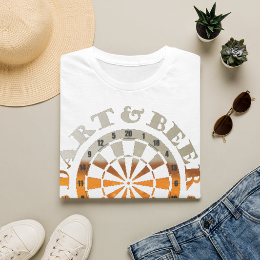 Dart & Beer Junkie T-Shirt — Retro Dartboard Pub Game Tee