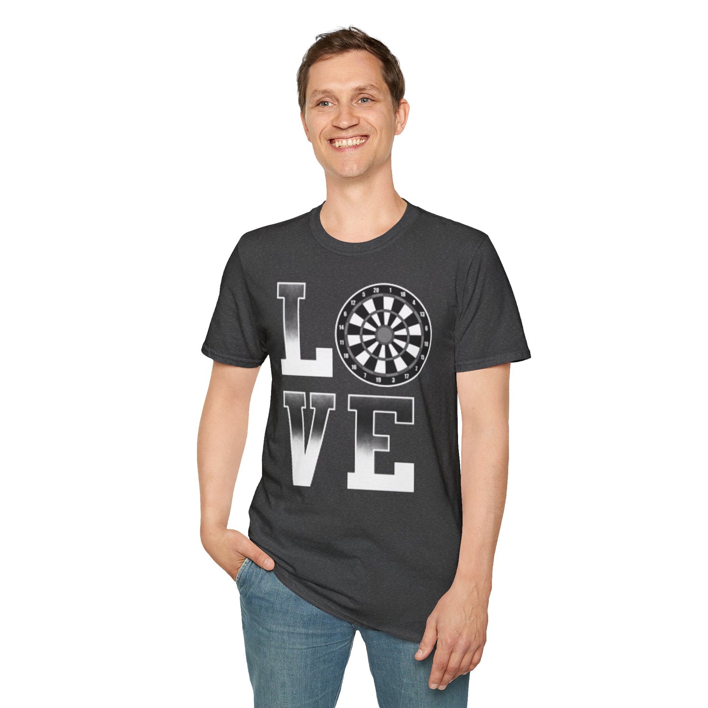 Darts Love T-Shirt — "LOVE" with Dartboard Graphic