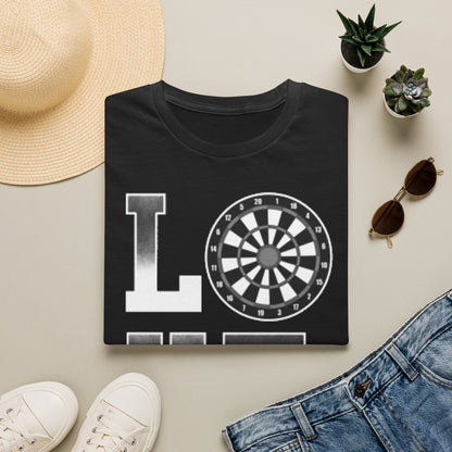 Darts Love T-Shirt — "LOVE" with Dartboard Graphic