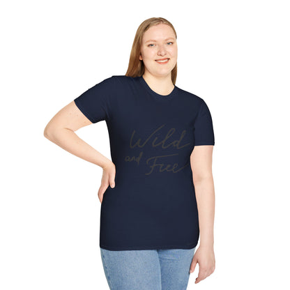 Wild and Free T-Shirt — Casual Script Tee for Adventurous Spirits