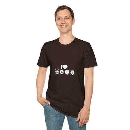 I  Cats T-Shirt – Cute Cat Silhouette Love Tee for Cat Lovers