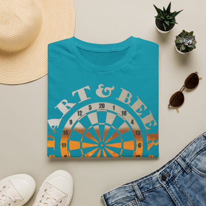 Dart & Beer Junkie T-Shirt — Retro Dartboard Pub Game Tee