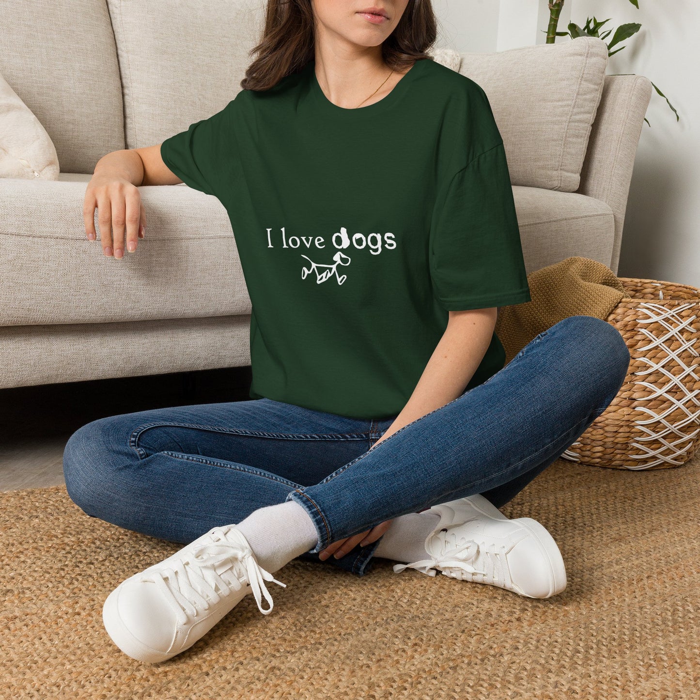 I Love Dogs T-Shirt – Cute Paw Print Graphic Tee for Dog Lovers