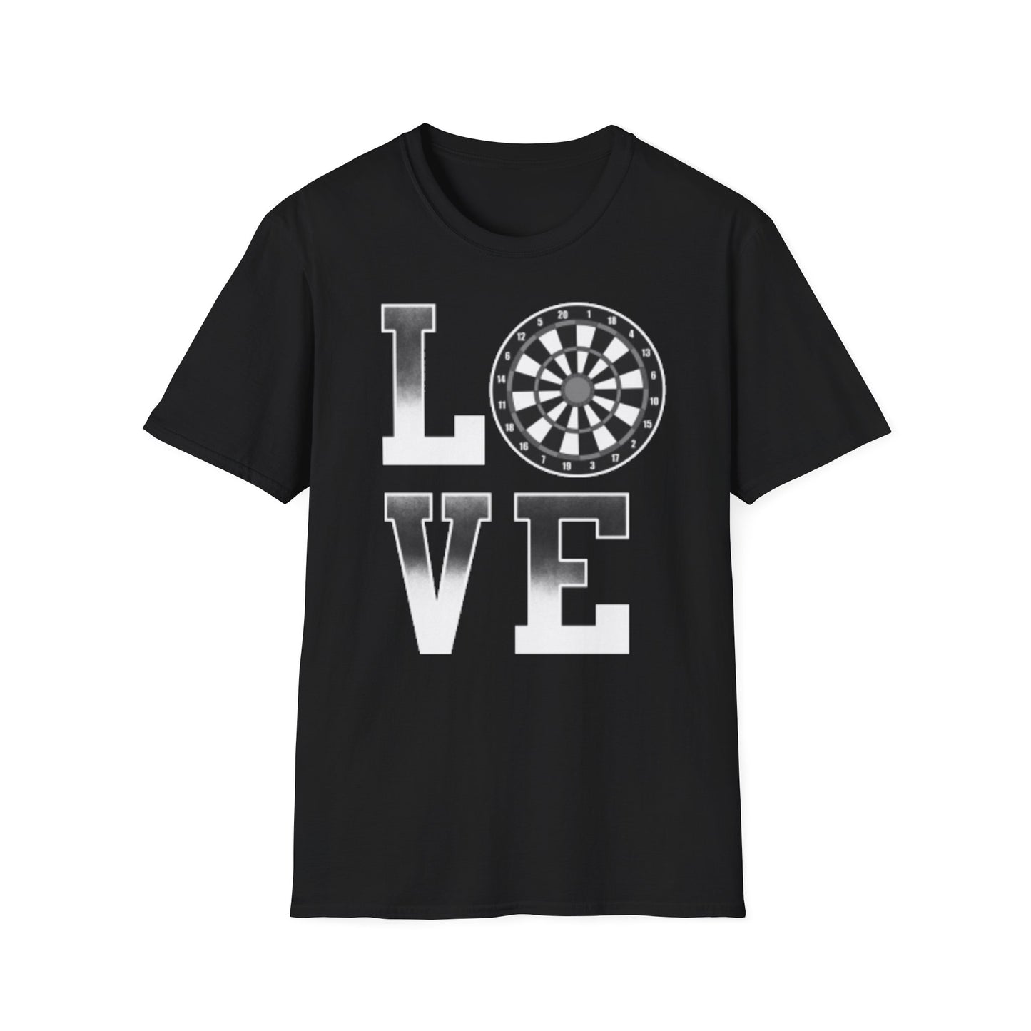 Darts Love T-Shirt — "LOVE" with Dartboard Graphic
