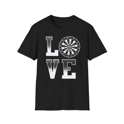 Darts Love T-Shirt — "LOVE" with Dartboard Graphic