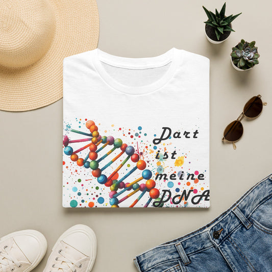 DNA Art T-Shirt — "Dart ist meine DNA" Colorful Science Tee