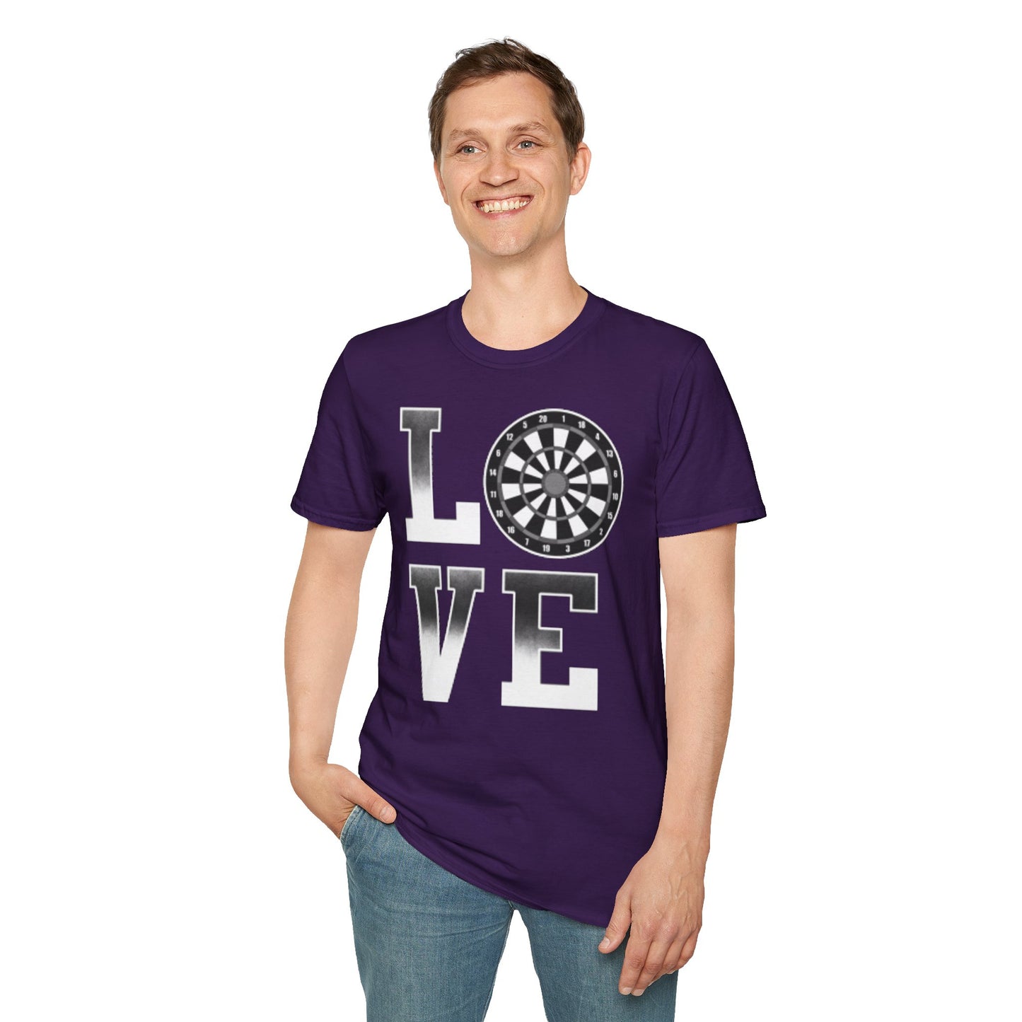 Darts Love T-Shirt — "LOVE" with Dartboard Graphic