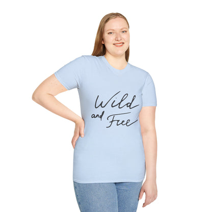 Wild and Free T-Shirt — Casual Script Tee for Adventurous Spirits