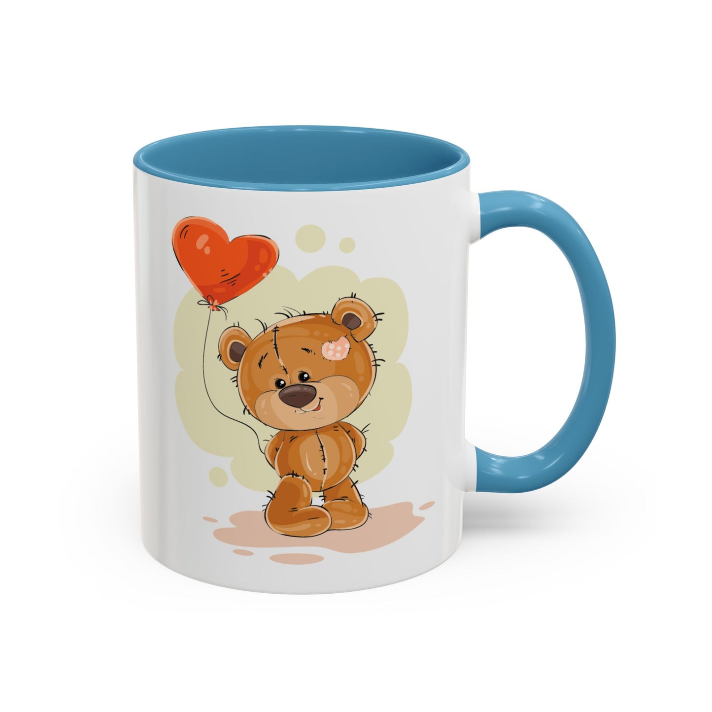 Cute Teddy Bear Coffee Mug with Heart Balloon — Gift Mug for Kids & New Parents