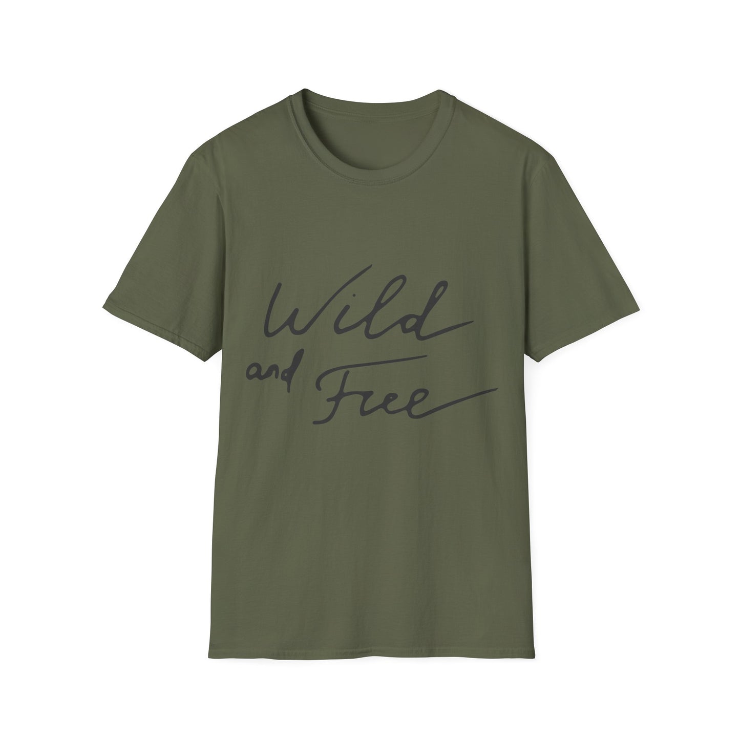 Wild and Free T-Shirt — Casual Script Tee for Adventurous Spirits