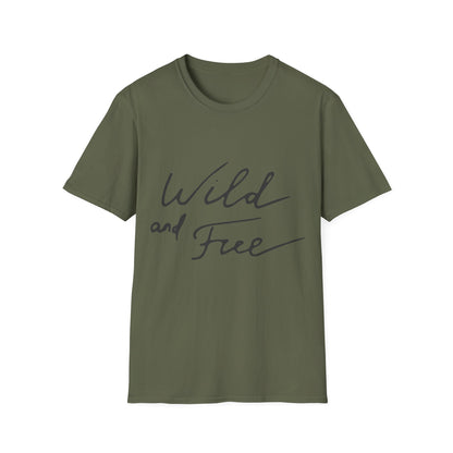 Wild and Free T-Shirt — Casual Script Tee for Adventurous Spirits
