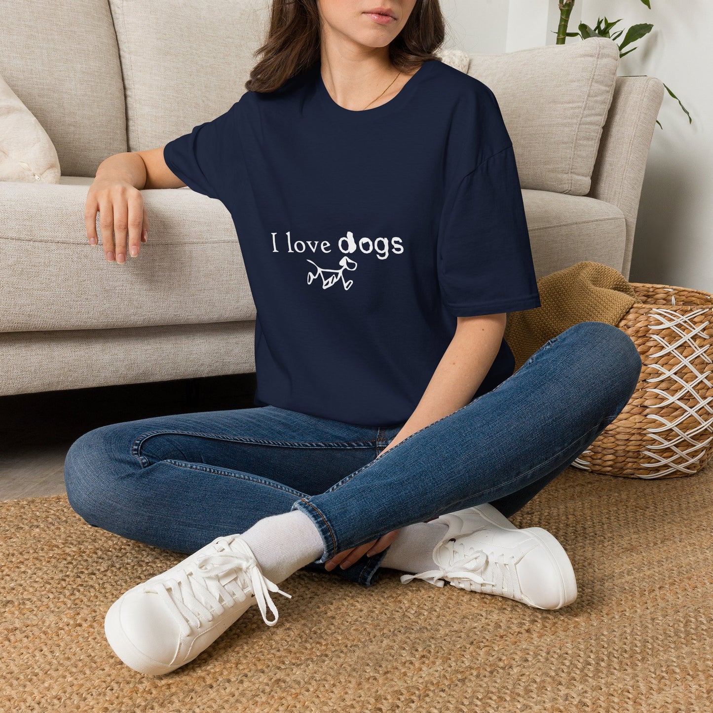 I Love Dogs T-Shirt – Cute Paw Print Graphic Tee for Dog Lovers