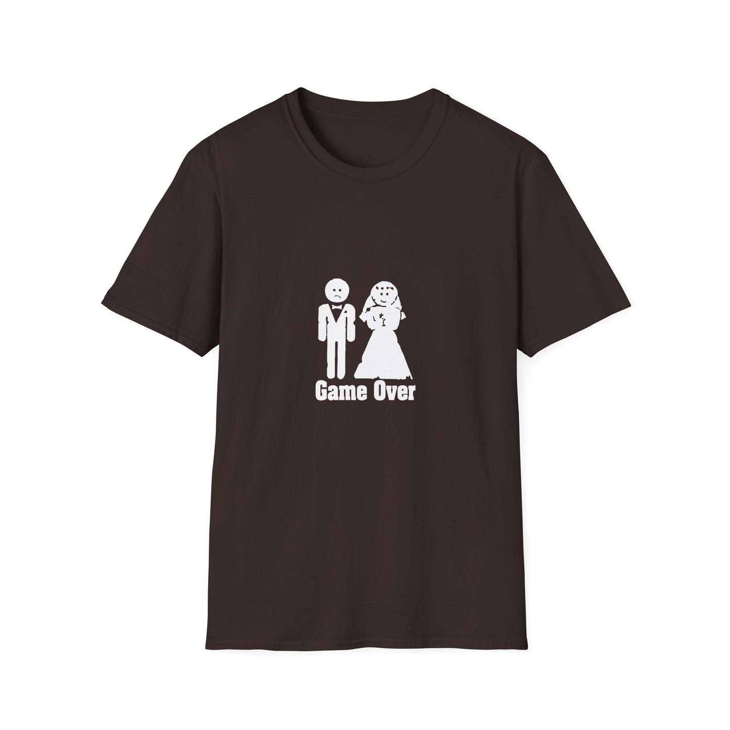 Game Over Wedding T‑Shirt — Funny Bride & Groom Engagement Shirt