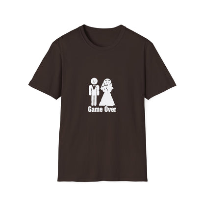 Game Over Wedding T‑Shirt — Funny Bride & Groom Engagement Shirt