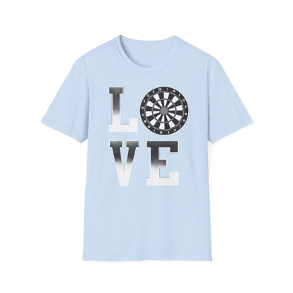 Darts Love T-Shirt — "LOVE" with Dartboard Graphic