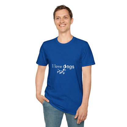 I Love Dogs T-Shirt – Cute Paw Print Graphic Tee for Dog Lovers
