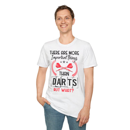 Darts T-Shirt — "There Are More Important Things Than Darts But What?"
