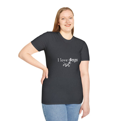 I Love Dogs T-Shirt – Cute Paw Print Graphic Tee for Dog Lovers