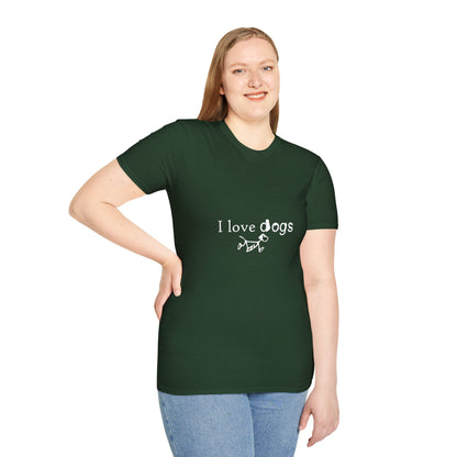 I Love Dogs T-Shirt – Cute Paw Print Graphic Tee for Dog Lovers