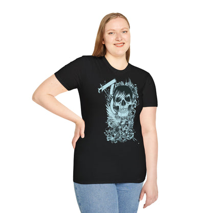 Skull Floral Tee — Gothic Skull with Flowers Graphic T-Shirt