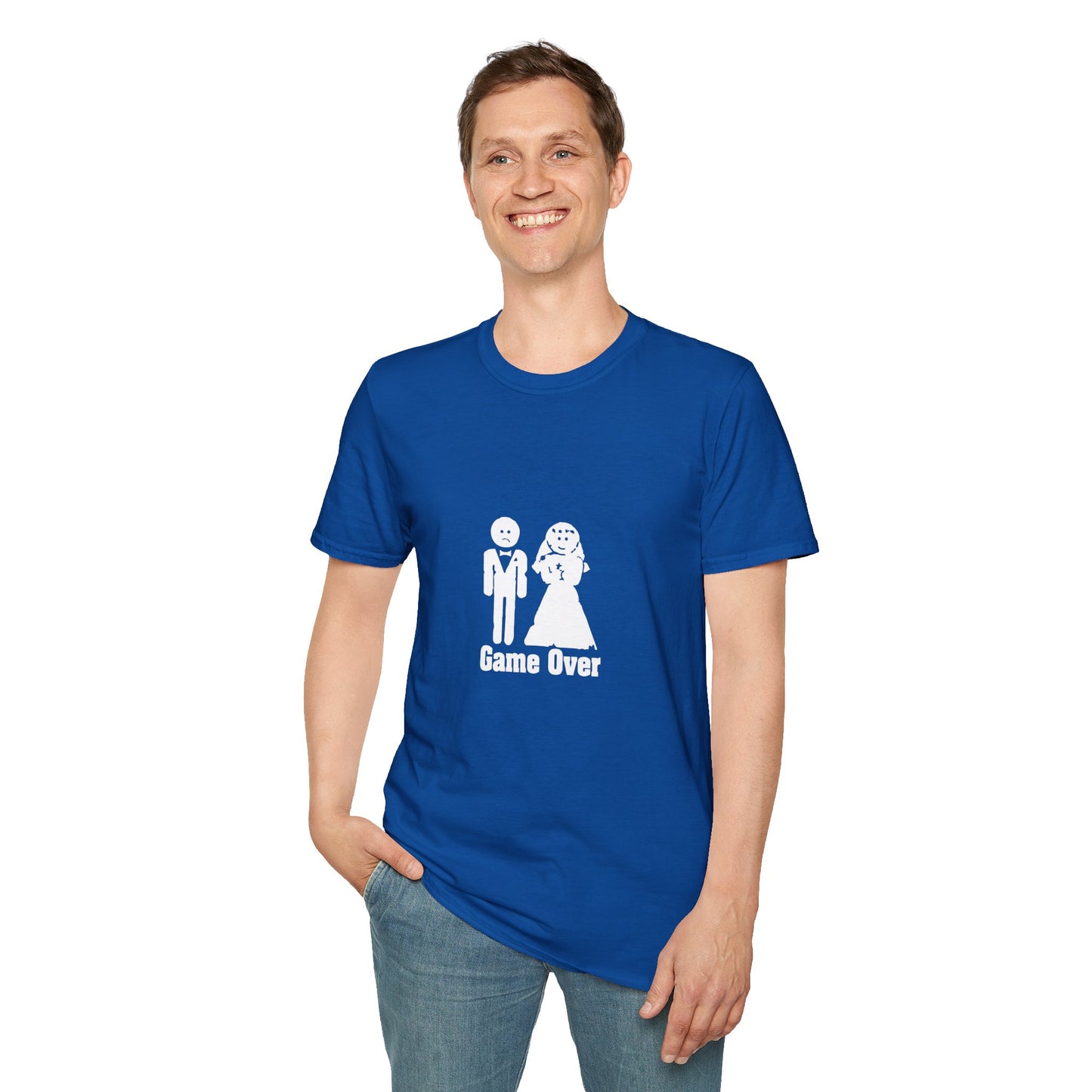 Game Over Wedding T‑Shirt — Funny Bride & Groom Engagement Shirt