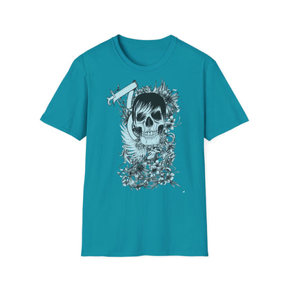 Skull Floral Tee — Gothic Skull with Flowers Graphic T-Shirt