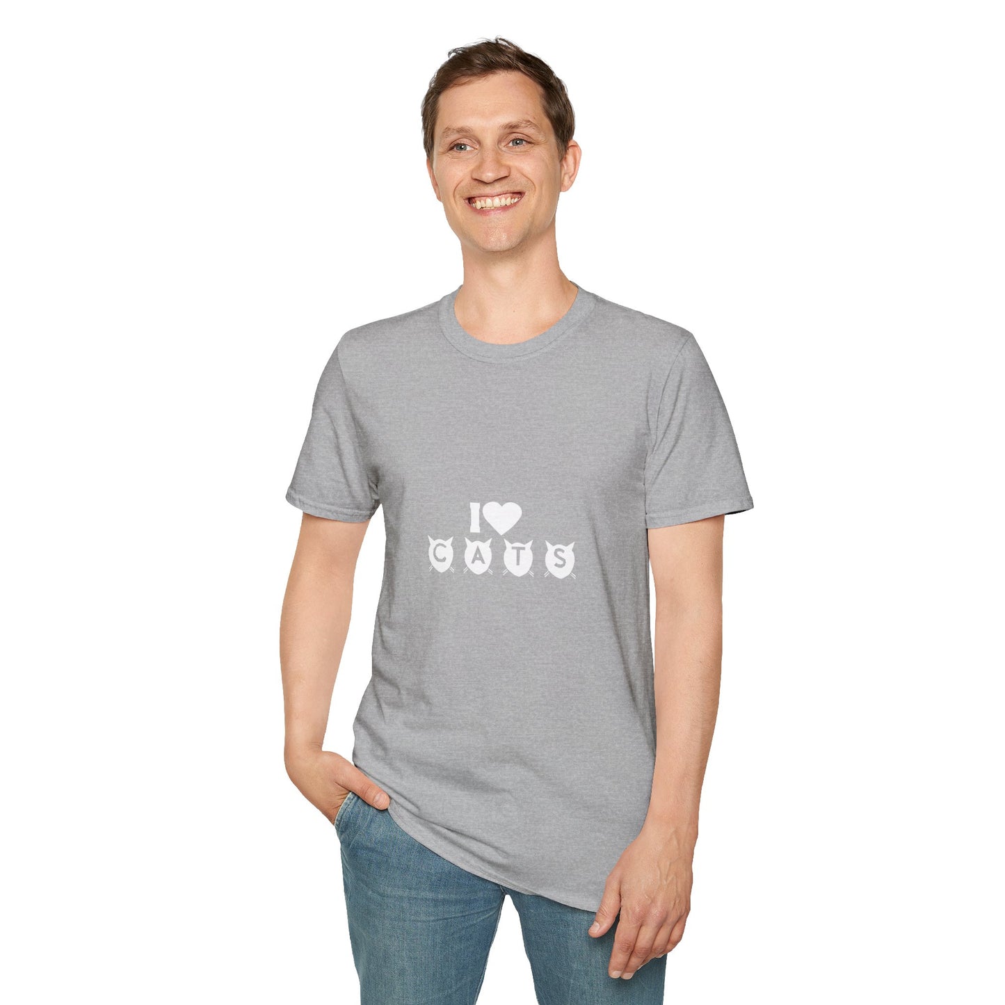 I  Cats T-Shirt – Cute Cat Silhouette Love Tee for Cat Lovers