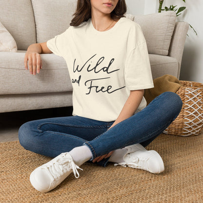 Wild and Free T-Shirt — Casual Script Tee for Adventurous Spirits