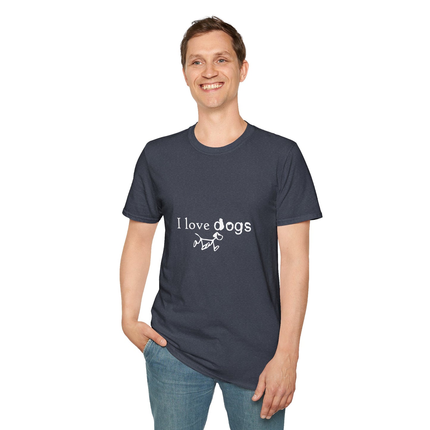 I Love Dogs T-Shirt – Cute Paw Print Graphic Tee for Dog Lovers