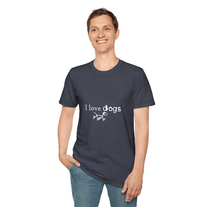 I Love Dogs T-Shirt – Cute Paw Print Graphic Tee for Dog Lovers