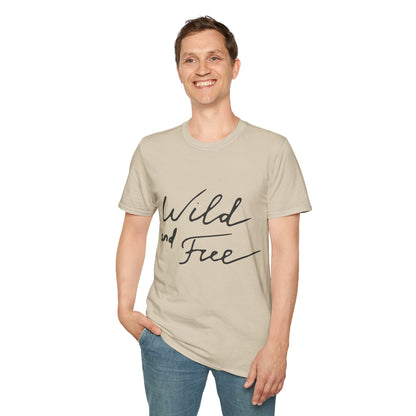 Wild and Free T-Shirt — Casual Script Tee for Adventurous Spirits