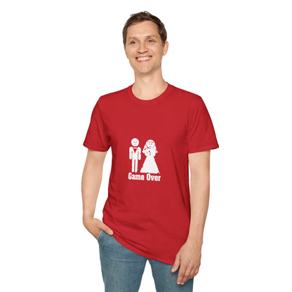 Game Over Wedding T‑Shirt — Funny Bride & Groom Engagement Shirt