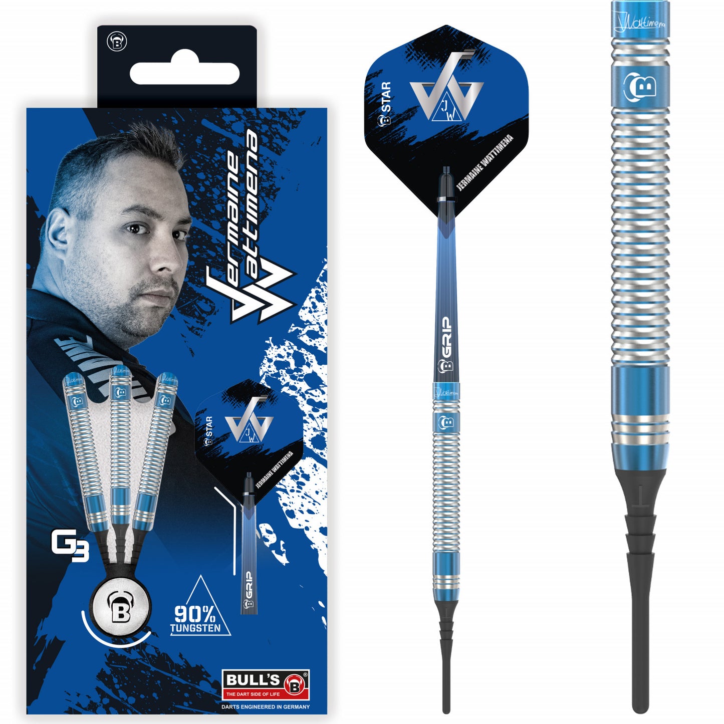 BULL'S Jermaine Wattimena G3 90% Tungsten 20g Softdarts