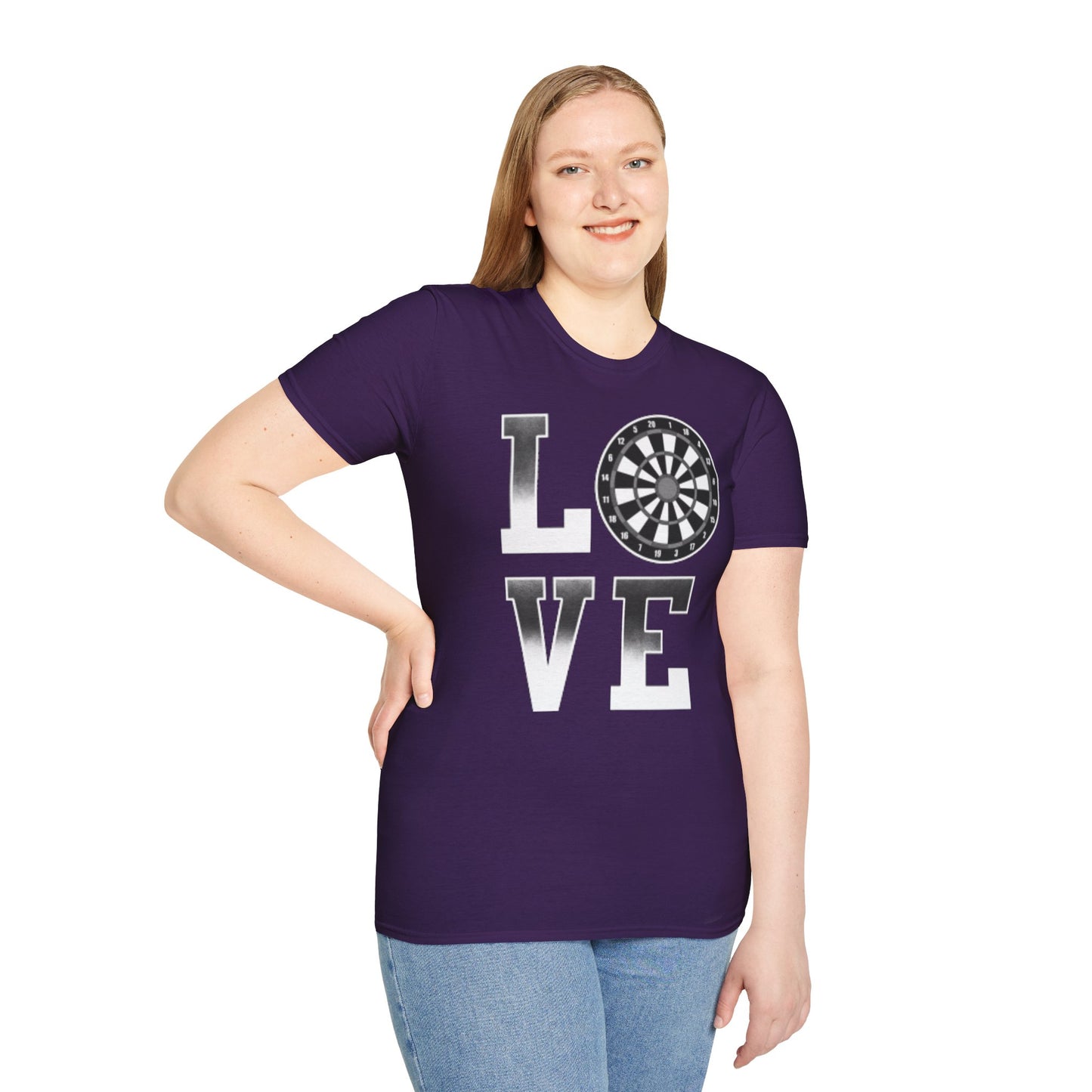 Darts Love T-Shirt — "LOVE" with Dartboard Graphic