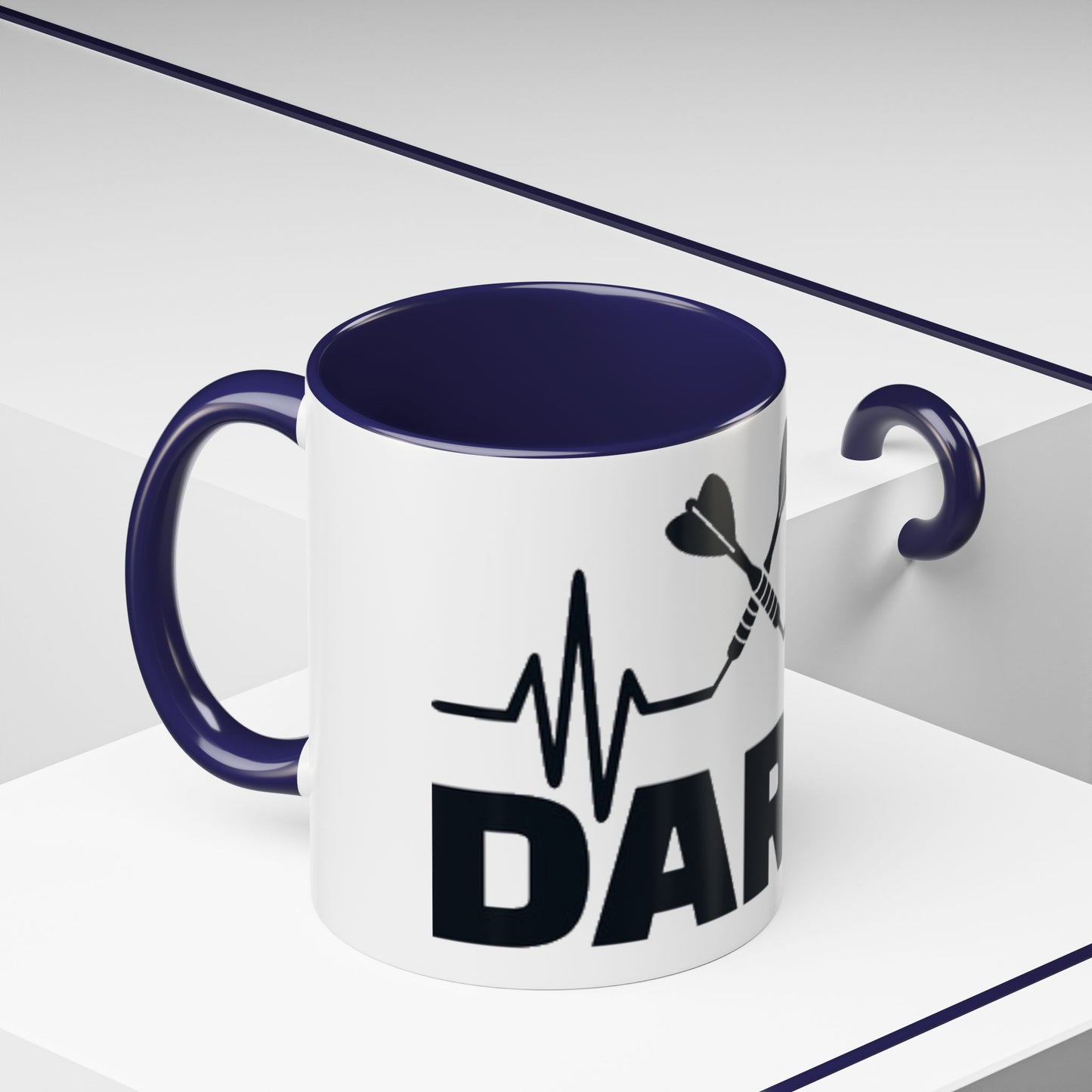Darts Heartbeat Accent Coffee Mug — Darts Player Gift (310 ml)
