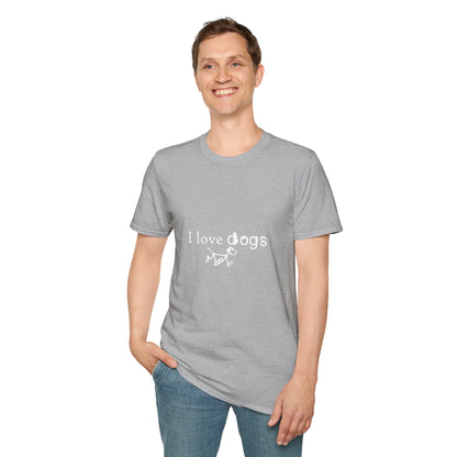 I Love Dogs T-Shirt – Cute Paw Print Graphic Tee for Dog Lovers