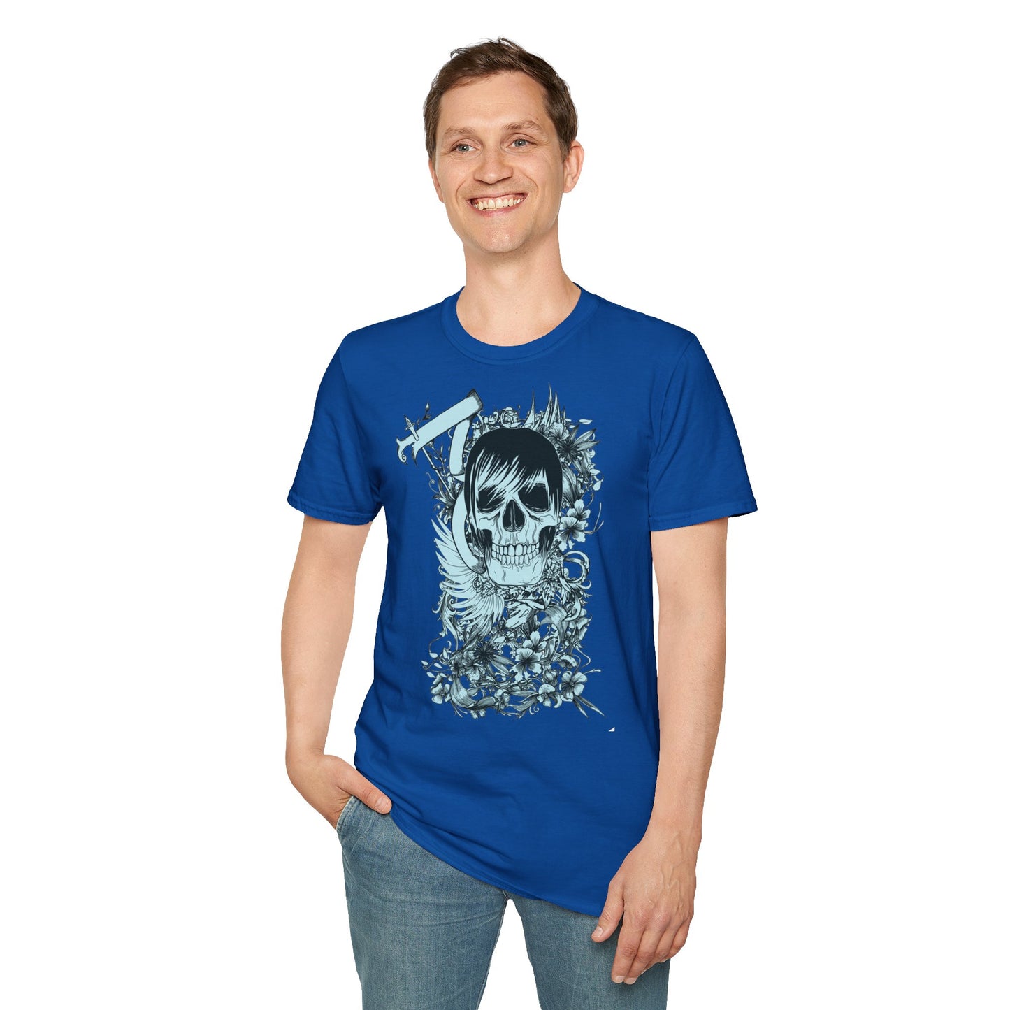 Skull Floral Tee — Gothic Skull with Flowers Graphic T-Shirt