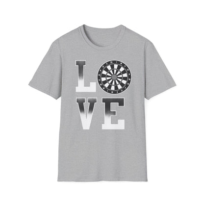 Darts Love T-Shirt — "LOVE" with Dartboard Graphic