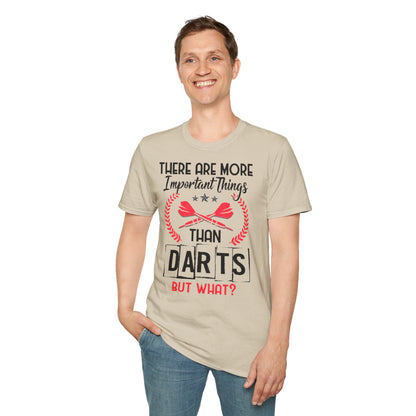 Darts T-Shirt — "There Are More Important Things Than Darts But What?"