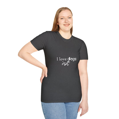 I Love Dogs T-Shirt – Cute Paw Print Graphic Tee for Dog Lovers