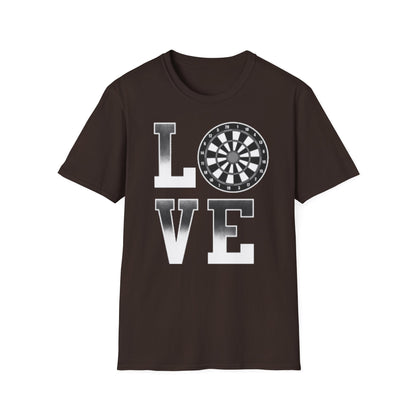 Darts Love T-Shirt — "LOVE" with Dartboard Graphic