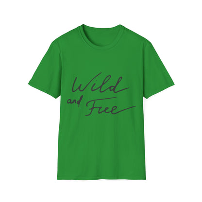 Wild and Free T-Shirt — Casual Script Tee for Adventurous Spirits