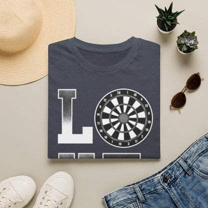 Darts Love T-Shirt — "LOVE" with Dartboard Graphic